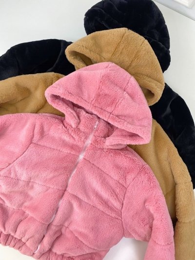 Jaqueta Cropped Puffer Pelos Rose