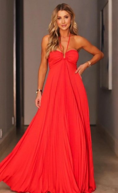 Vestido Longo Plissado