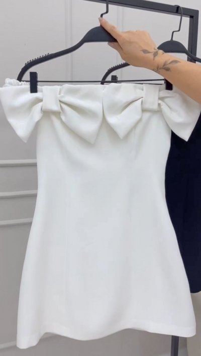 Vestido Curto Lacinhos Branco